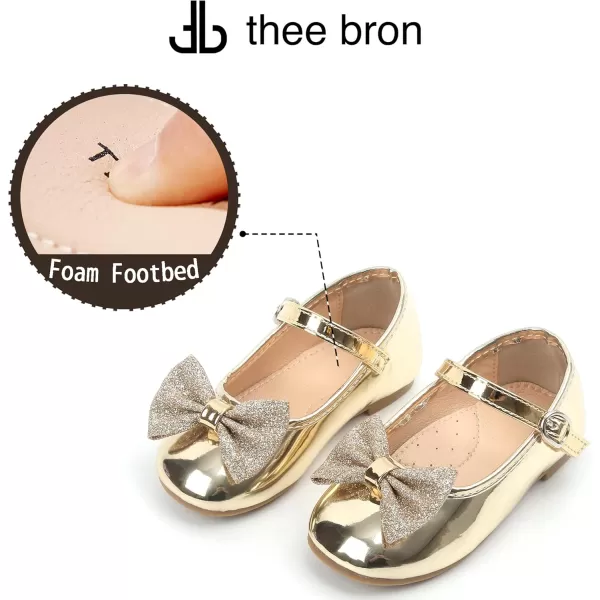 THEE BRON Girls ToddlerLittle Kid Ballet Mary Jane Flat Dress ShoesAf328gold