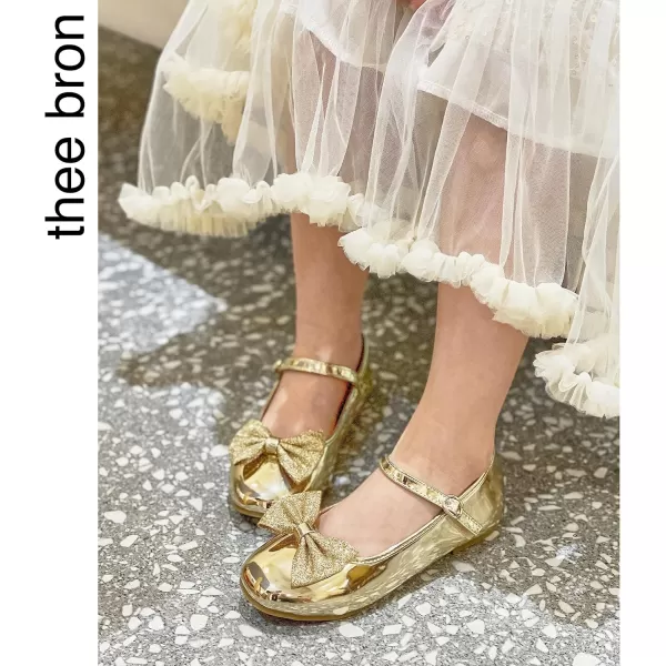 THEE BRON Girls ToddlerLittle Kid Ballet Mary Jane Flat Dress ShoesAf328gold