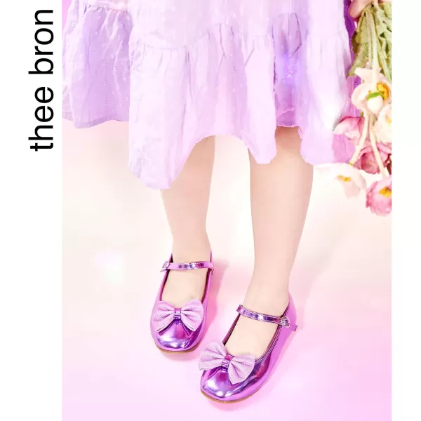 THEE BRON Girls ToddlerLittle Kid Ballet Mary Jane Flat Dress ShoesAf328purple