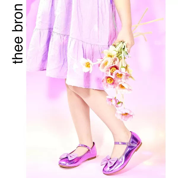 THEE BRON Girls ToddlerLittle Kid Ballet Mary Jane Flat Dress ShoesAf328purple