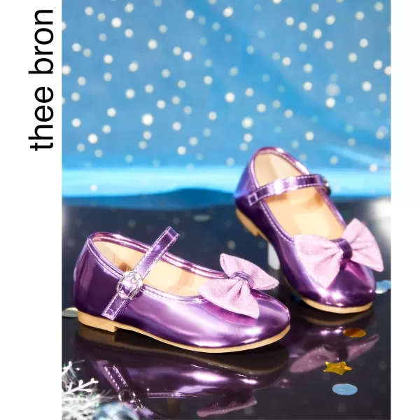 THEE BRON Girls ToddlerLittle Kid Ballet Mary Jane Flat Dress ShoesAf328purple