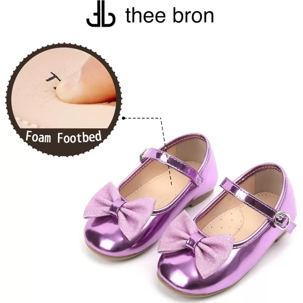 THEE BRON Girls ToddlerLittle Kid Ballet Mary Jane Flat Dress ShoesAf328purple