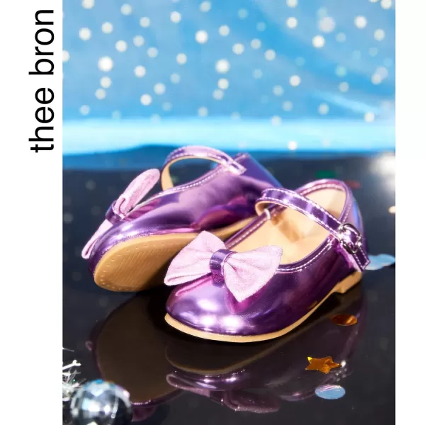 THEE BRON Girls ToddlerLittle Kid Ballet Mary Jane Flat Dress ShoesAf328purple