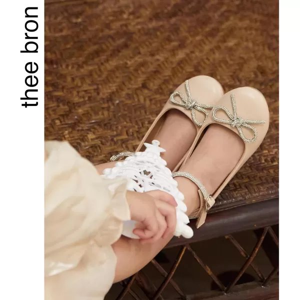 THEE BRON Girls ToddlerLittle Kid Ballet Mary Jane Flat Dress ShoesAf336beige
