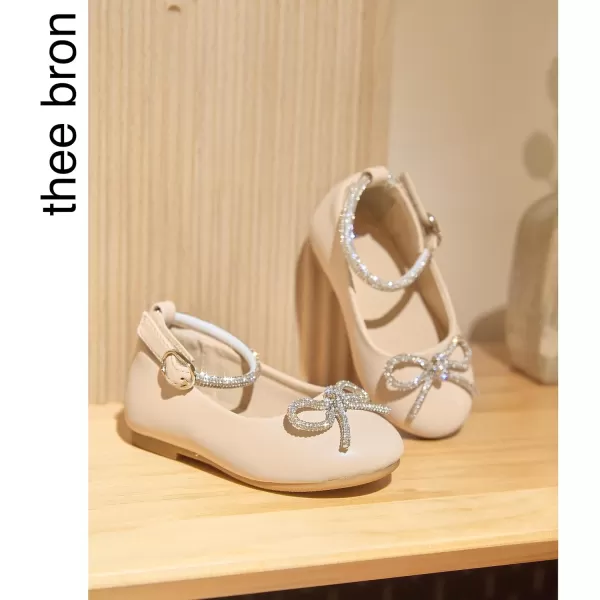 THEE BRON Girls ToddlerLittle Kid Ballet Mary Jane Flat Dress ShoesAf336beige