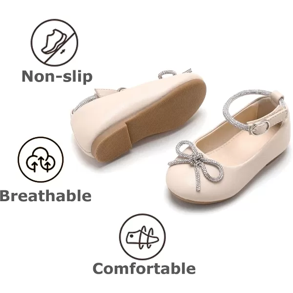 THEE BRON Girls ToddlerLittle Kid Ballet Mary Jane Flat Dress ShoesAf336beige