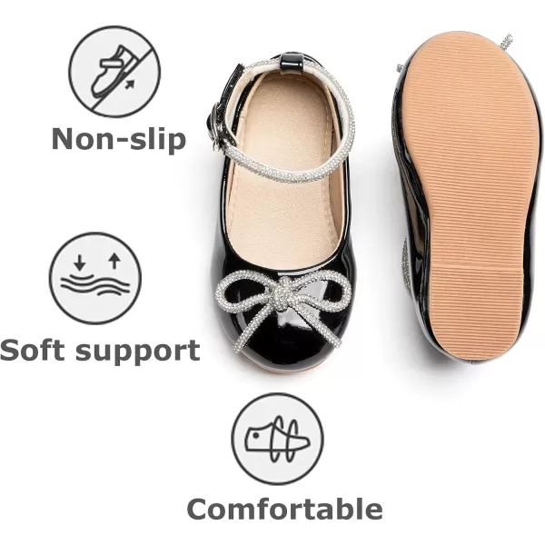 THEE BRON Girls ToddlerLittle Kid Ballet Mary Jane Flat Dress ShoesAf336black