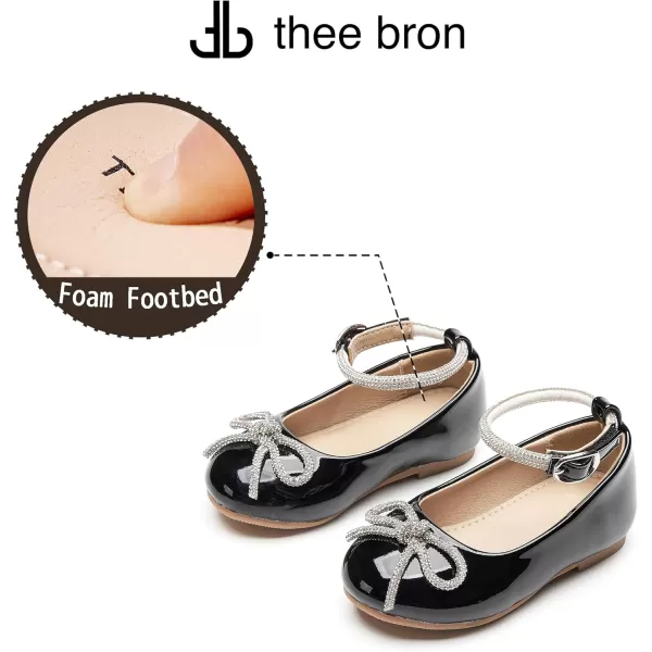 THEE BRON Girls ToddlerLittle Kid Ballet Mary Jane Flat Dress ShoesAf336black