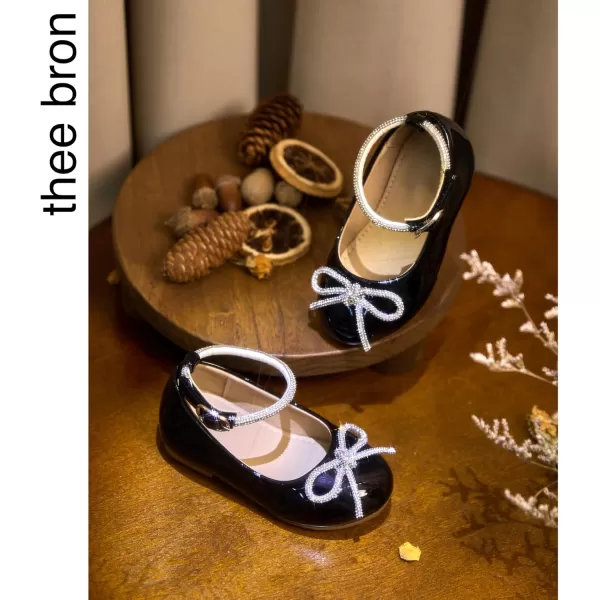 THEE BRON Girls ToddlerLittle Kid Ballet Mary Jane Flat Dress ShoesAf336black