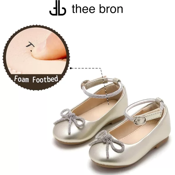 THEE BRON Girls ToddlerLittle Kid Ballet Mary Jane Flat Dress ShoesAf336gold
