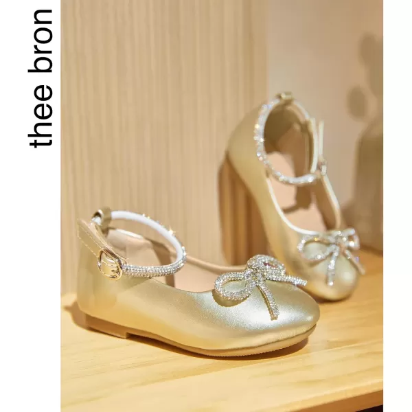 THEE BRON Girls ToddlerLittle Kid Ballet Mary Jane Flat Dress ShoesAf336gold