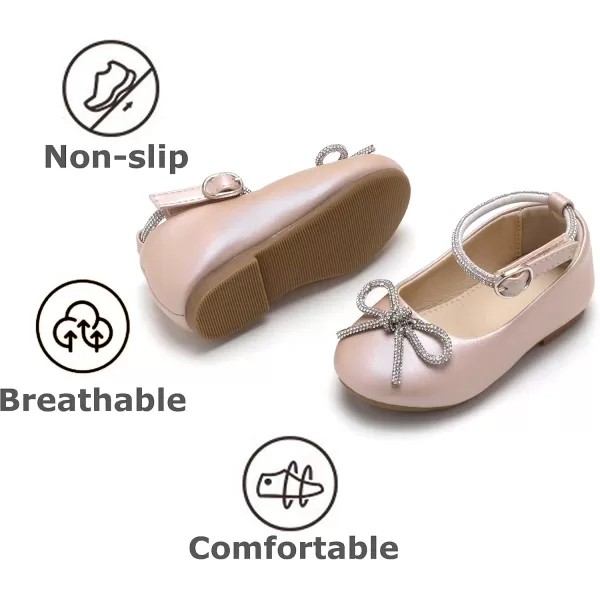THEE BRON Girls ToddlerLittle Kid Ballet Mary Jane Flat Dress ShoesAf336pink