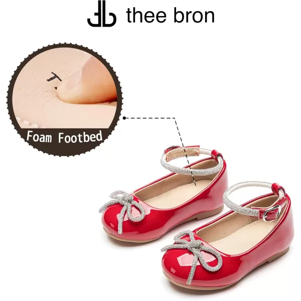 THEE BRON Girls ToddlerLittle Kid Ballet Mary Jane Flat Dress ShoesAf336red