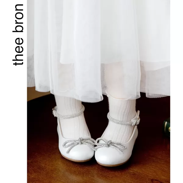 THEE BRON Girls ToddlerLittle Kid Ballet Mary Jane Flat Dress ShoesAf336white