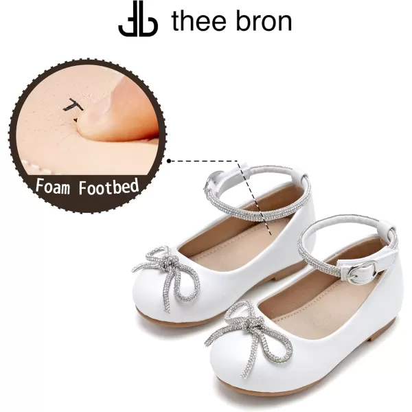 THEE BRON Girls ToddlerLittle Kid Ballet Mary Jane Flat Dress ShoesAf336white