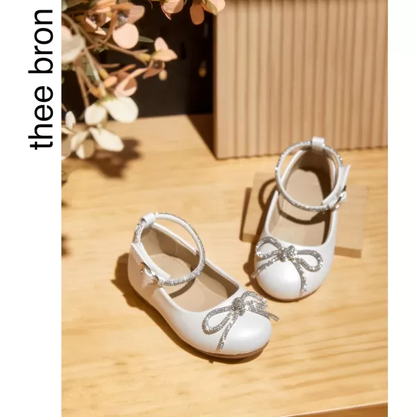 THEE BRON Girls ToddlerLittle Kid Ballet Mary Jane Flat Dress ShoesAf336white