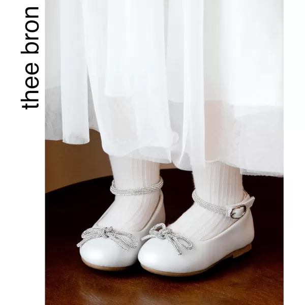 THEE BRON Girls ToddlerLittle Kid Ballet Mary Jane Flat Dress ShoesAf336white