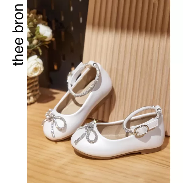 THEE BRON Girls ToddlerLittle Kid Ballet Mary Jane Flat Dress ShoesAf336white