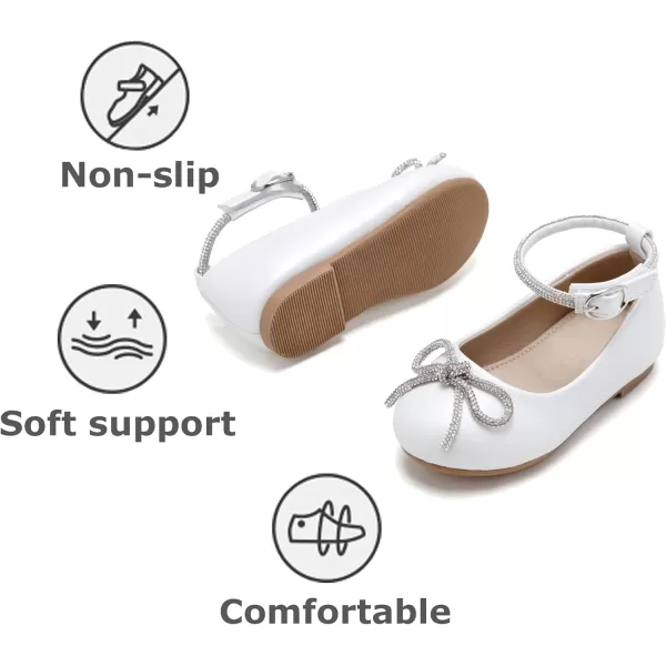 THEE BRON Girls ToddlerLittle Kid Ballet Mary Jane Flat Dress ShoesAf336white