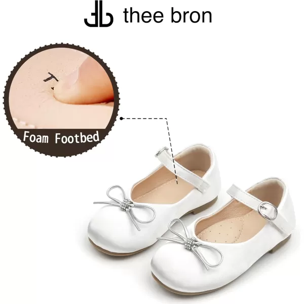 THEE BRON Girls ToddlerLittle Kid Ballet Mary Jane Flat Dress ShoesAf358white