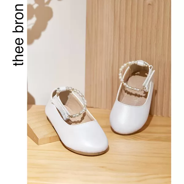 THEE BRON Girls ToddlerLittle Kid Ballet Mary Jane Flat Dress ShoesAf404white