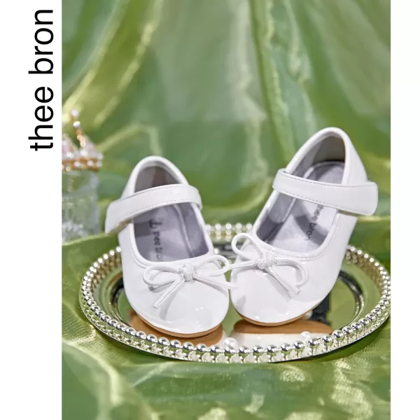 THEE BRON Girls ToddlerLittle Kid Ballet Mary Jane Flat Dress ShoesAf408white