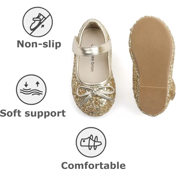 THEE BRON Girls ToddlerLittle Kid Ballet Mary Jane Flat Dress ShoesAf410gold