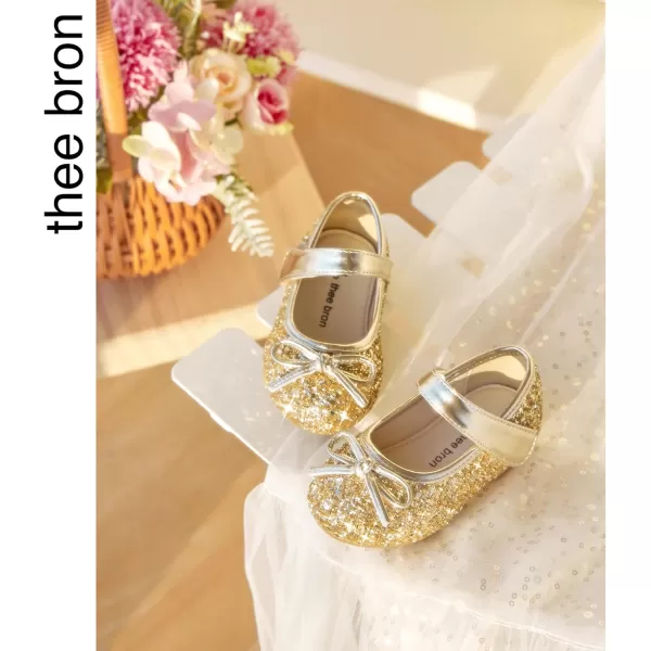 THEE BRON Girls ToddlerLittle Kid Ballet Mary Jane Flat Dress ShoesAf410gold