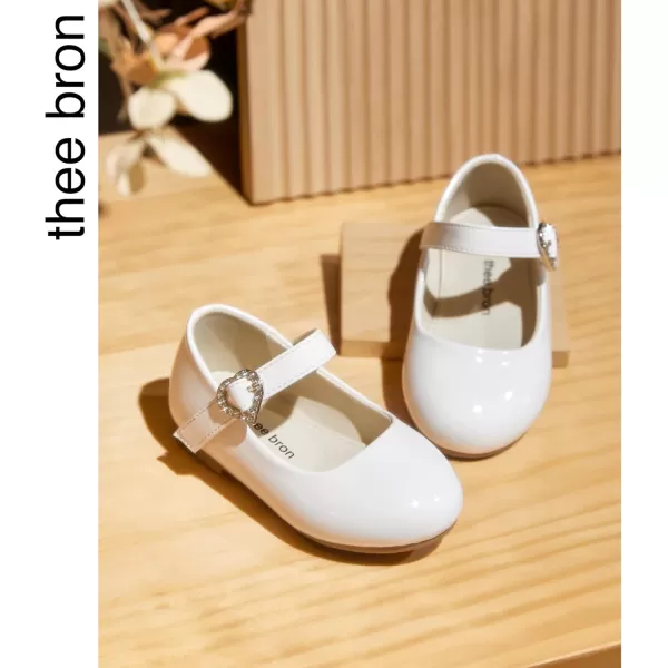 THEE BRON Girls ToddlerLittle Kid Ballet Mary Jane Flat Dress ShoesAf416white
