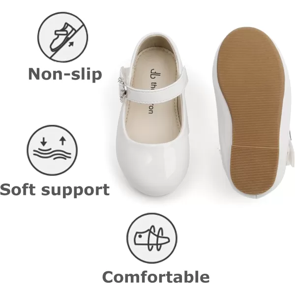 THEE BRON Girls ToddlerLittle Kid Ballet Mary Jane Flat Dress ShoesAf416white