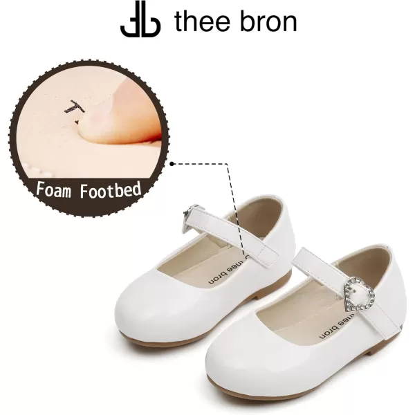 THEE BRON Girls ToddlerLittle Kid Ballet Mary Jane Flat Dress ShoesAf416white