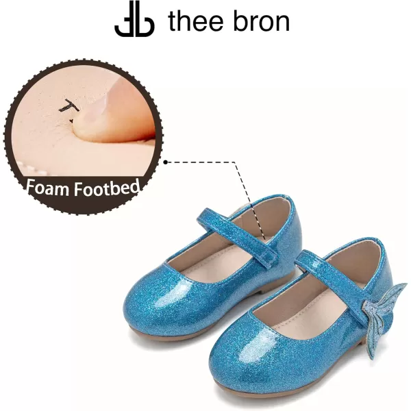 THEE BRON Girls ToddlerLittle Kid Ballet Mary Jane Flat Dress ShoesAf422elsa Blue