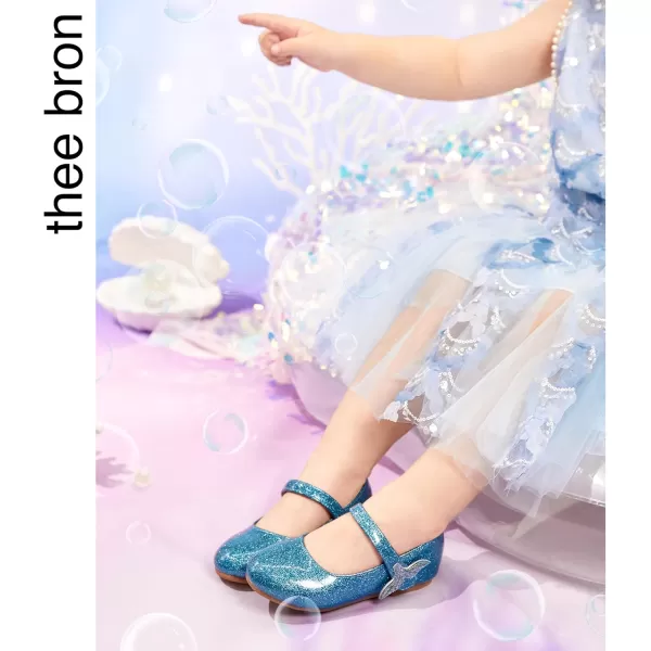 THEE BRON Girls ToddlerLittle Kid Ballet Mary Jane Flat Dress ShoesAf422elsa Blue