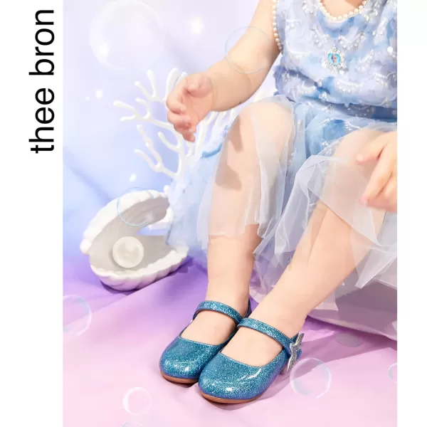 THEE BRON Girls ToddlerLittle Kid Ballet Mary Jane Flat Dress ShoesAf422elsa Blue