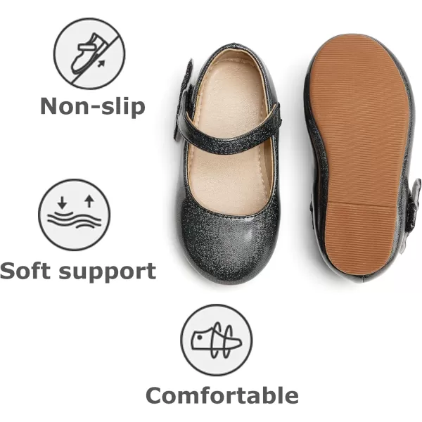 THEE BRON Girls ToddlerLittle Kid Ballet Mary Jane Flat Dress ShoesAf422mermaid Black