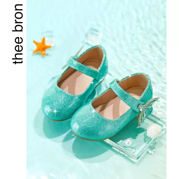 THEE BRON Girls ToddlerLittle Kid Ballet Mary Jane Flat Dress ShoesAf422mermaid Green