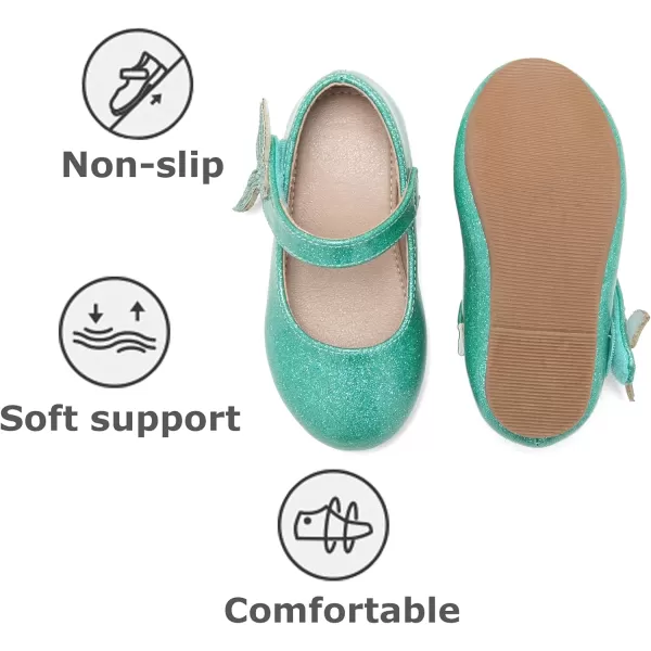 THEE BRON Girls ToddlerLittle Kid Ballet Mary Jane Flat Dress ShoesAf422mermaid Green