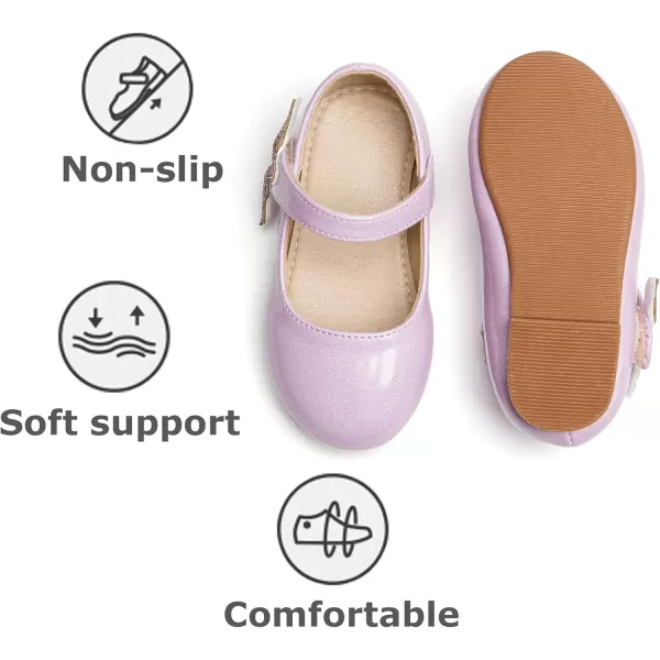 THEE BRON Girls ToddlerLittle Kid Ballet Mary Jane Flat Dress ShoesAf422mermaid Purple