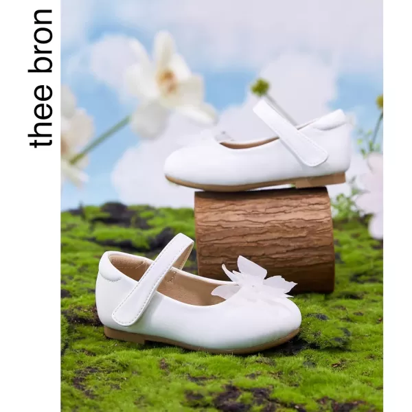 THEE BRON Girls ToddlerLittle Kid Ballet Mary Jane Flat Dress ShoesAf426white