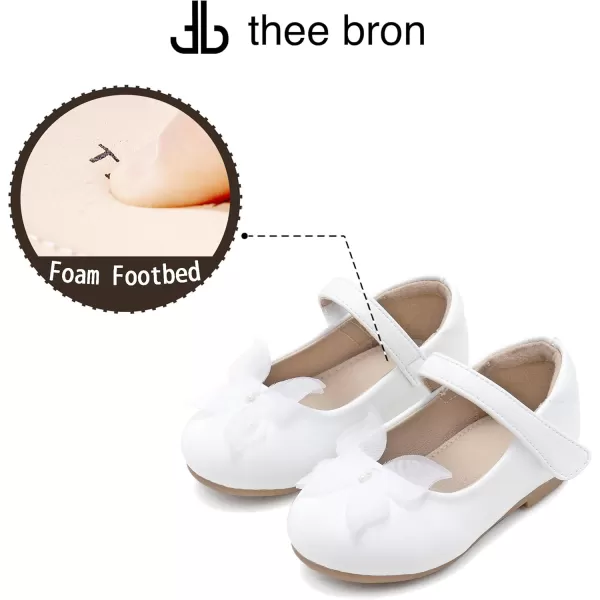 THEE BRON Girls ToddlerLittle Kid Ballet Mary Jane Flat Dress ShoesAf426white