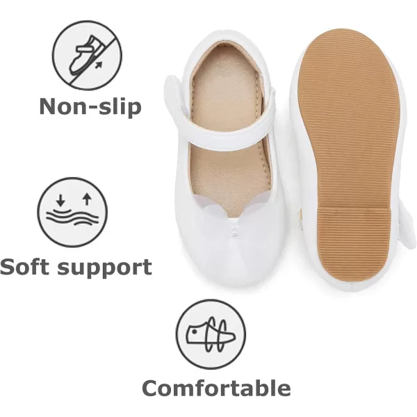 THEE BRON Girls ToddlerLittle Kid Ballet Mary Jane Flat Dress ShoesAf426white