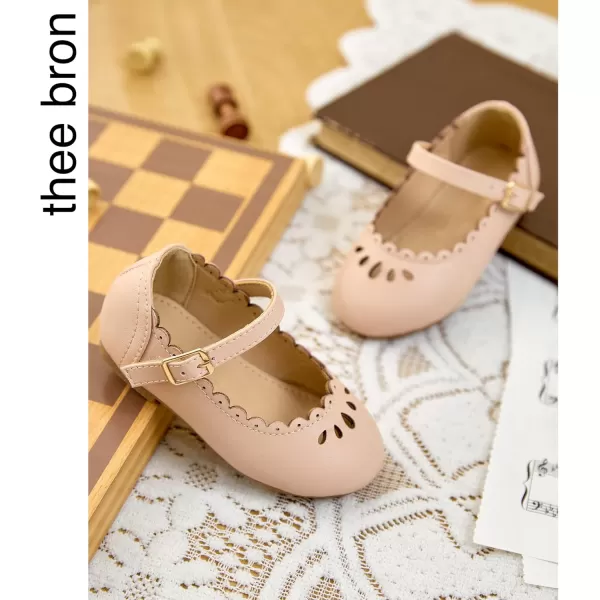 THEE BRON Girls ToddlerLittle Kid Ballet Mary Jane Flat Dress ShoesAf440apricot Pink