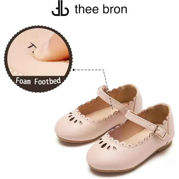 THEE BRON Girls ToddlerLittle Kid Ballet Mary Jane Flat Dress ShoesAf440apricot Pink