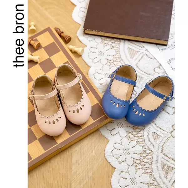THEE BRON Girls ToddlerLittle Kid Ballet Mary Jane Flat Dress ShoesAf440apricot Pink