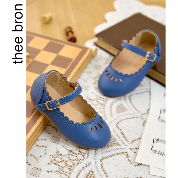 THEE BRON Girls ToddlerLittle Kid Ballet Mary Jane Flat Dress ShoesAf440blue