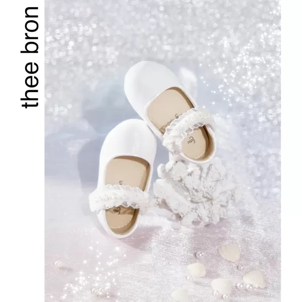 THEE BRON Girls ToddlerLittle Kid Ballet Mary Jane Flat Dress ShoesAf446white