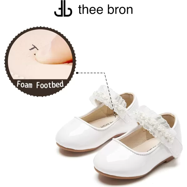 THEE BRON Girls ToddlerLittle Kid Ballet Mary Jane Flat Dress ShoesAf446white