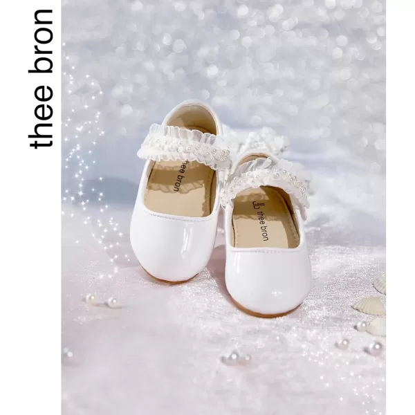 THEE BRON Girls ToddlerLittle Kid Ballet Mary Jane Flat Dress ShoesAf446white