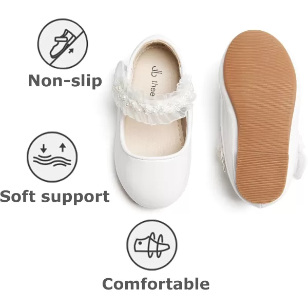 THEE BRON Girls ToddlerLittle Kid Ballet Mary Jane Flat Dress ShoesAf446white