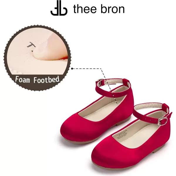 THEE BRON Girls ToddlerLittle Kid Ballet Mary Jane Flat Dress ShoesAf464red